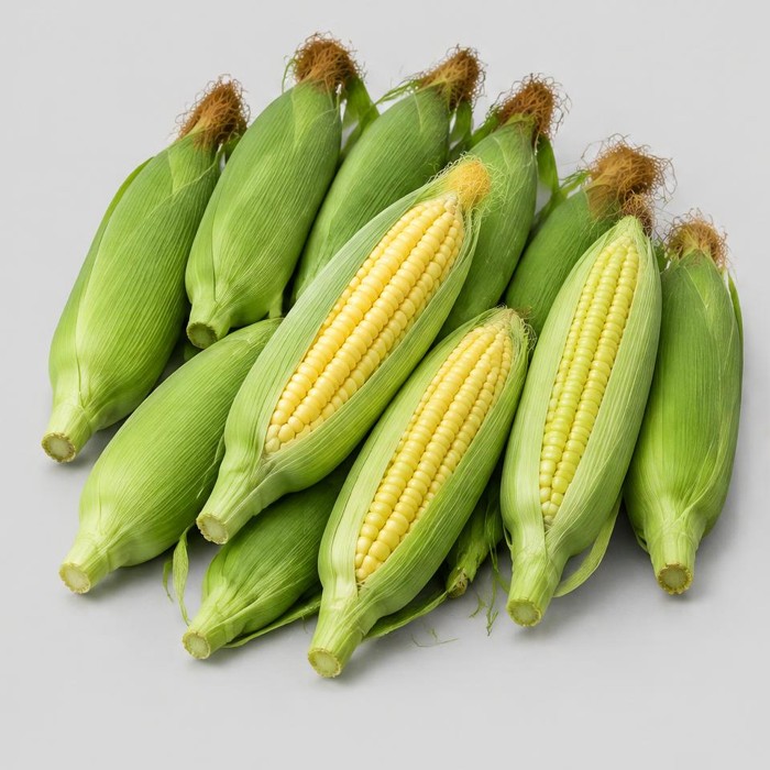 Fresh Green Maize Cobs (10) — Illustration · Not a supplier photo