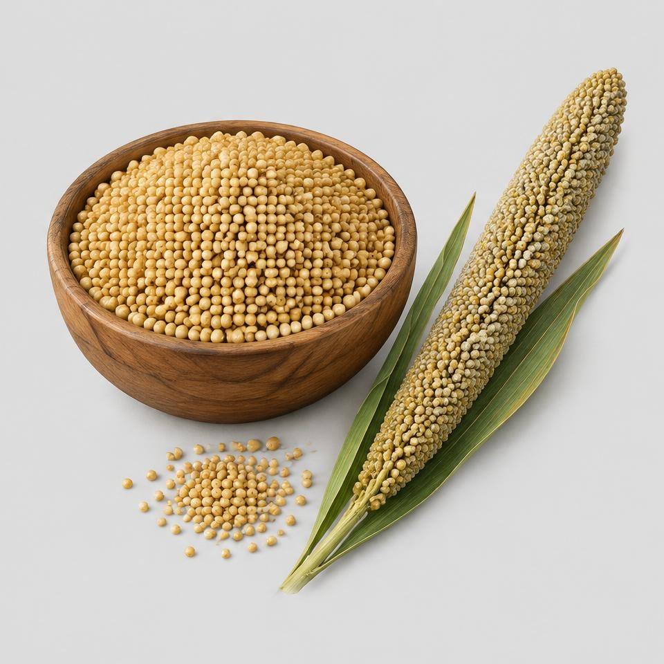 Pearl Millet Grain — Illustration · Not a supplier photo