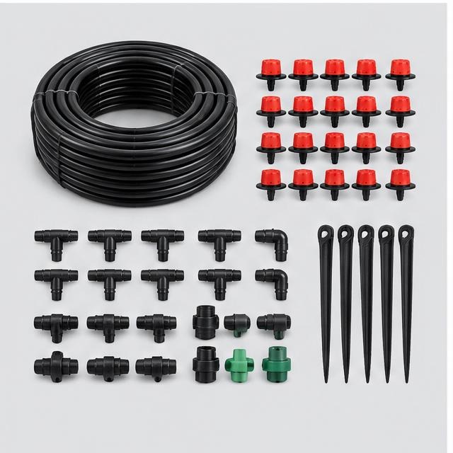 Drip Irrigation Kit — Illustration · Not a supplier photo