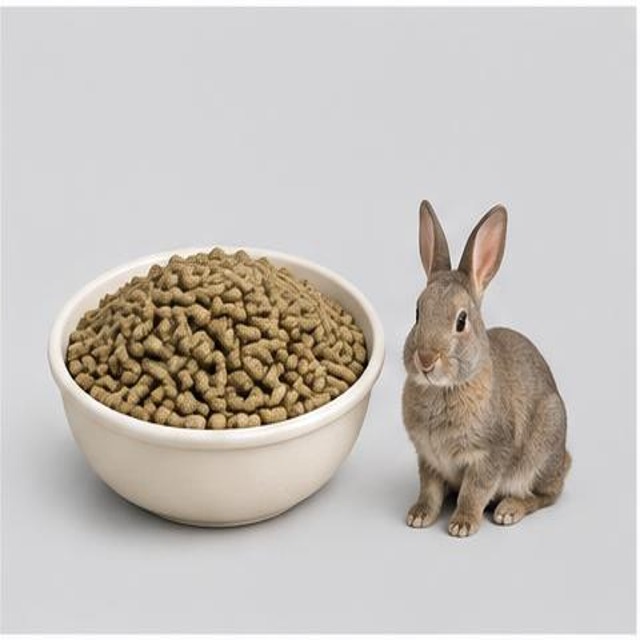 Rabbit Feed Pellets — Illustration · Not a supplier photo
