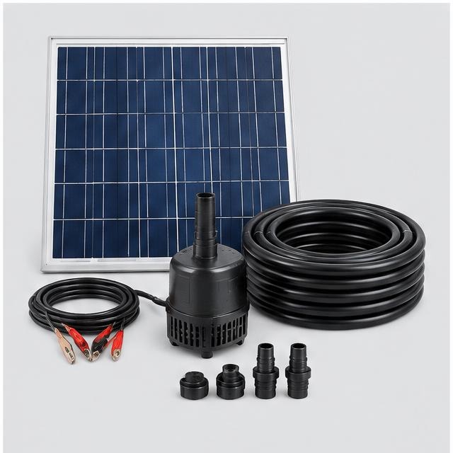 Solar Irrigation Pump Kit — Illustration · Not a supplier photo