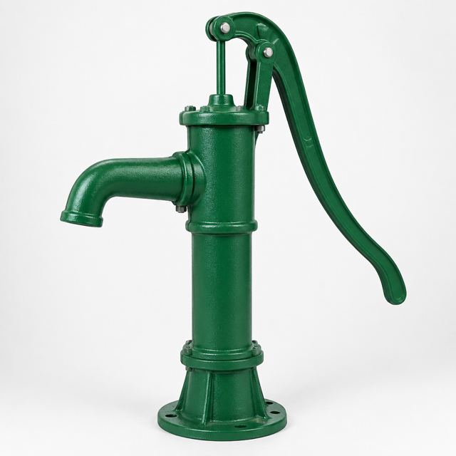 Hand Water Pump — Illustration · Not a supplier photo