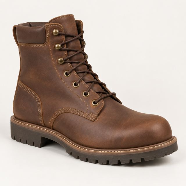 Leather Work Boots — Illustration · Not a supplier photo