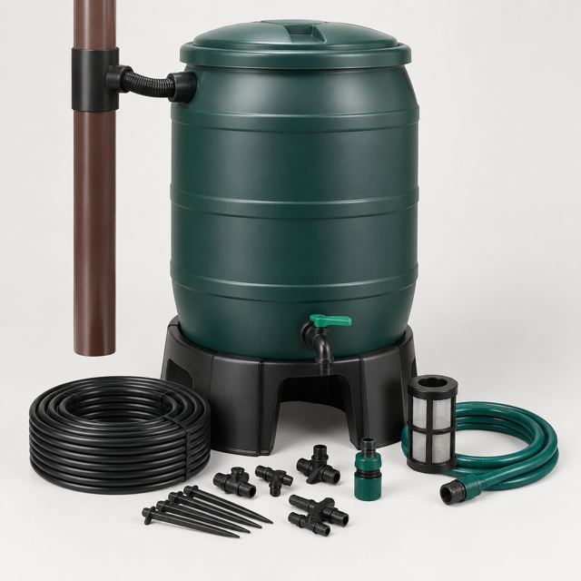 Rainwater Harvesting Kit — Illustration · Not a supplier photo